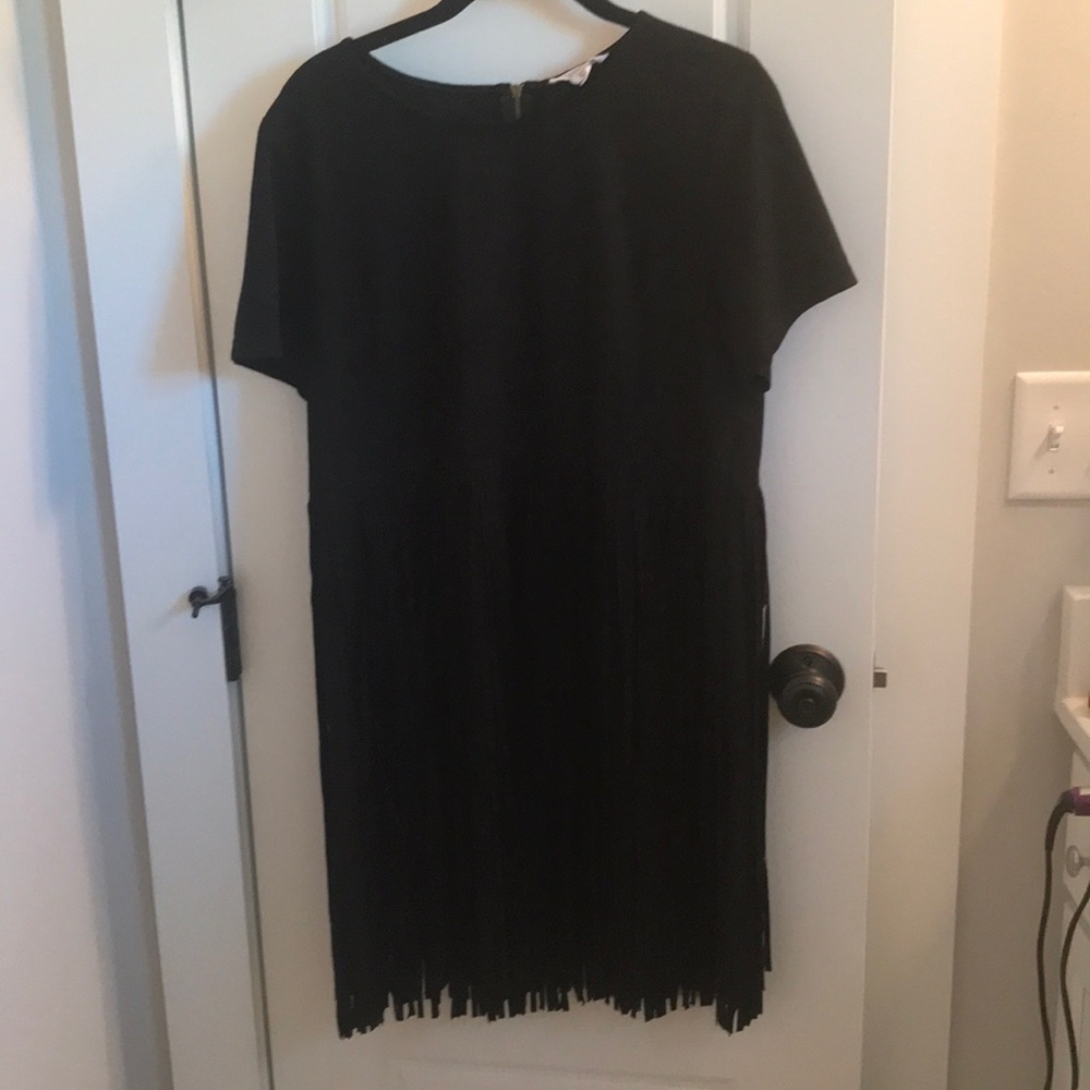 Suede fringe dress
